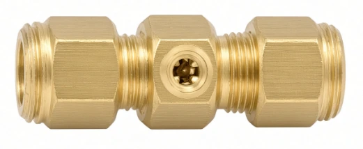 3/8" brass union with 10/24 threaded port — reference image