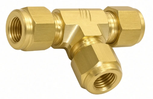 3/8" brass three-way tee — reference image