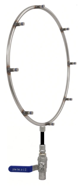 12" mist ring with ball valve assembly — 4 nozzle ports — reference image