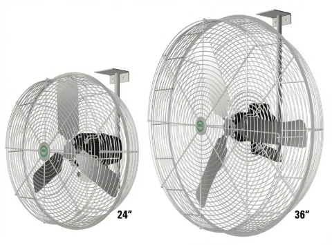 24" industrial basket fan — single phase — reference image