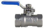 3/8" stainless steel ball valve — female NPT ports — reference image