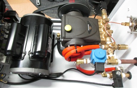 The pump and controls inside a FanMist pump station
